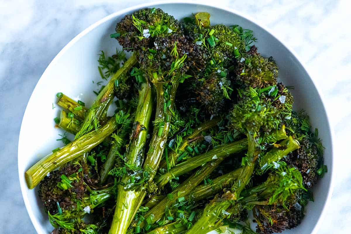 Roasted Broccolini with herbs
