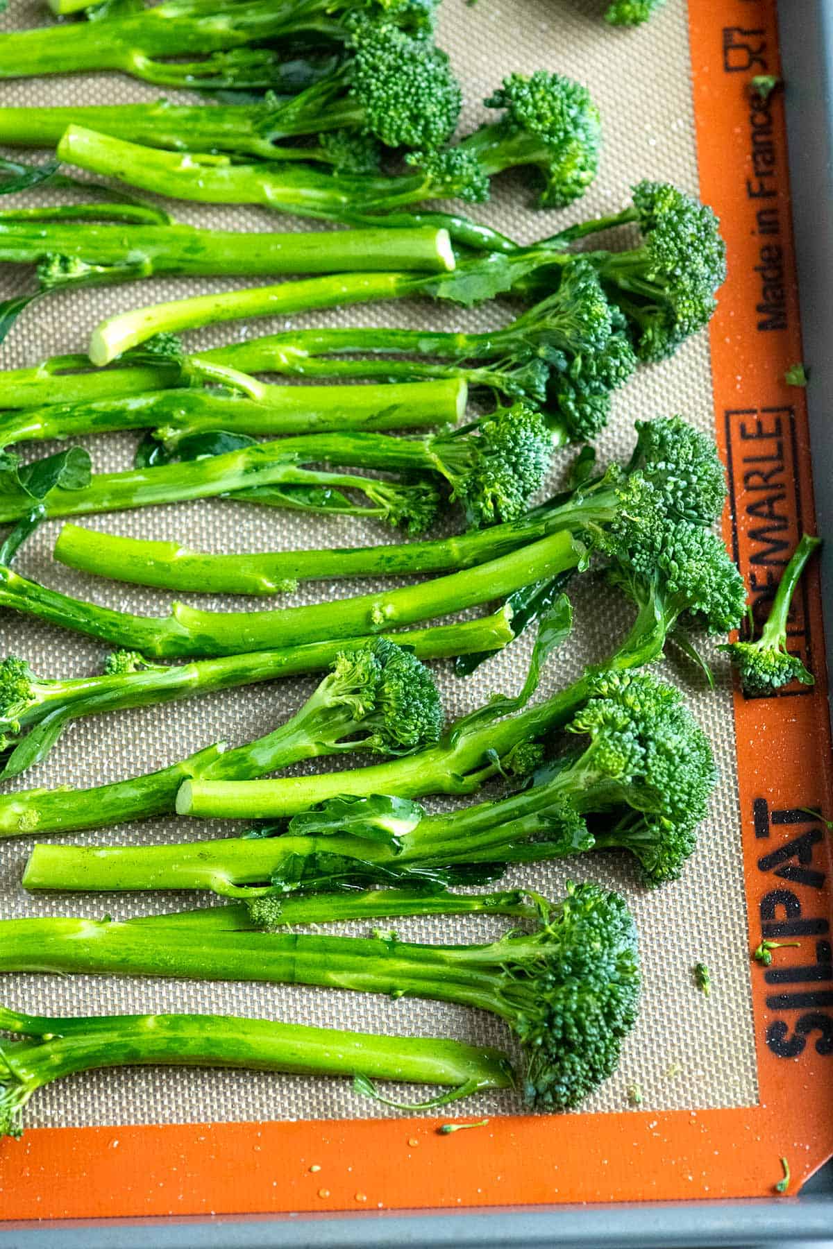 Broccolini ready to be roasted