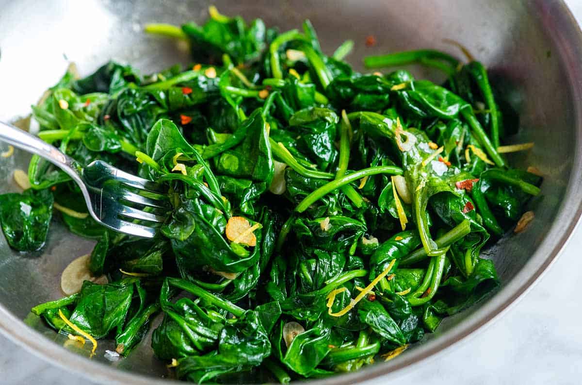 Lemony Sauteed Spinach with Garlic