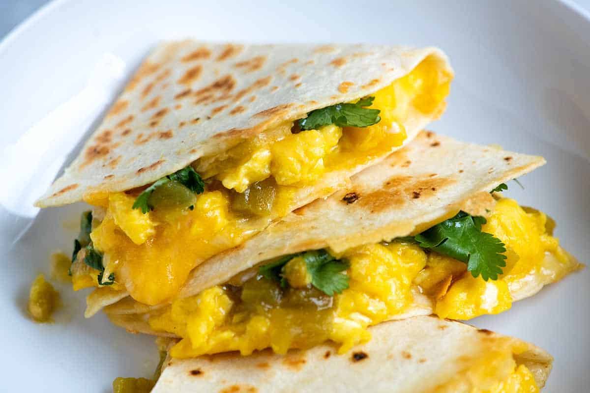 Cheesy Chile Breakfast Quesadillas