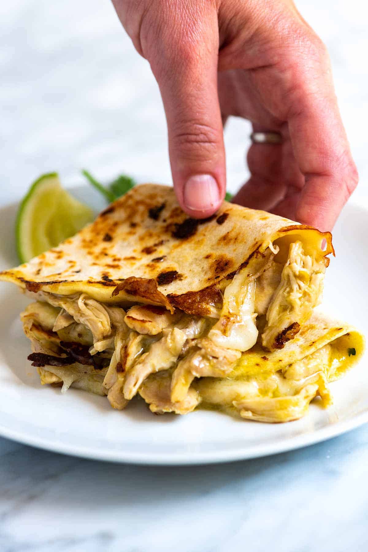 Green Chicken Quesadillas