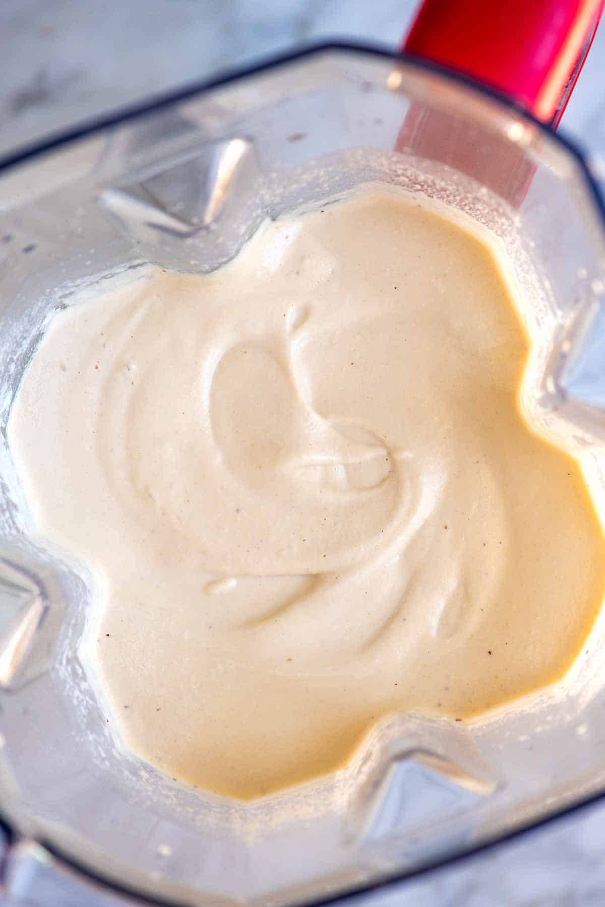 Cashew cream in a blender