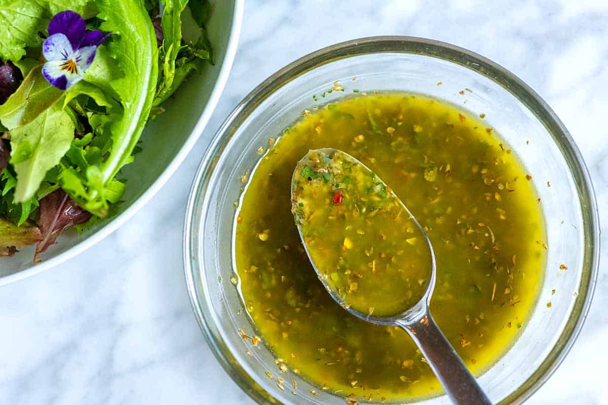 Homemade Italian Dressing made zesty and delicious with fresh herbs.