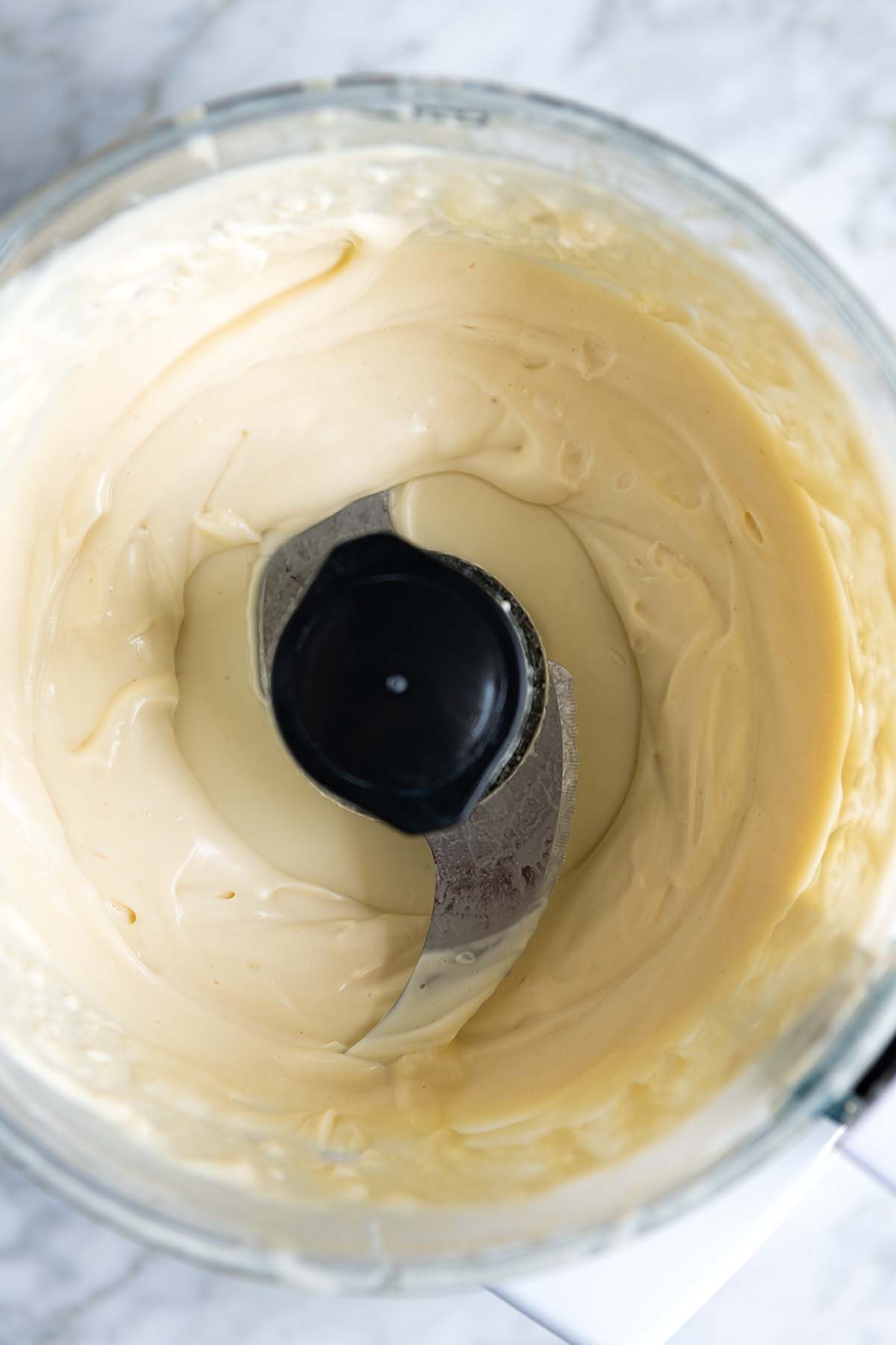 Thick and Creamy Vegan Mayo in a food processor