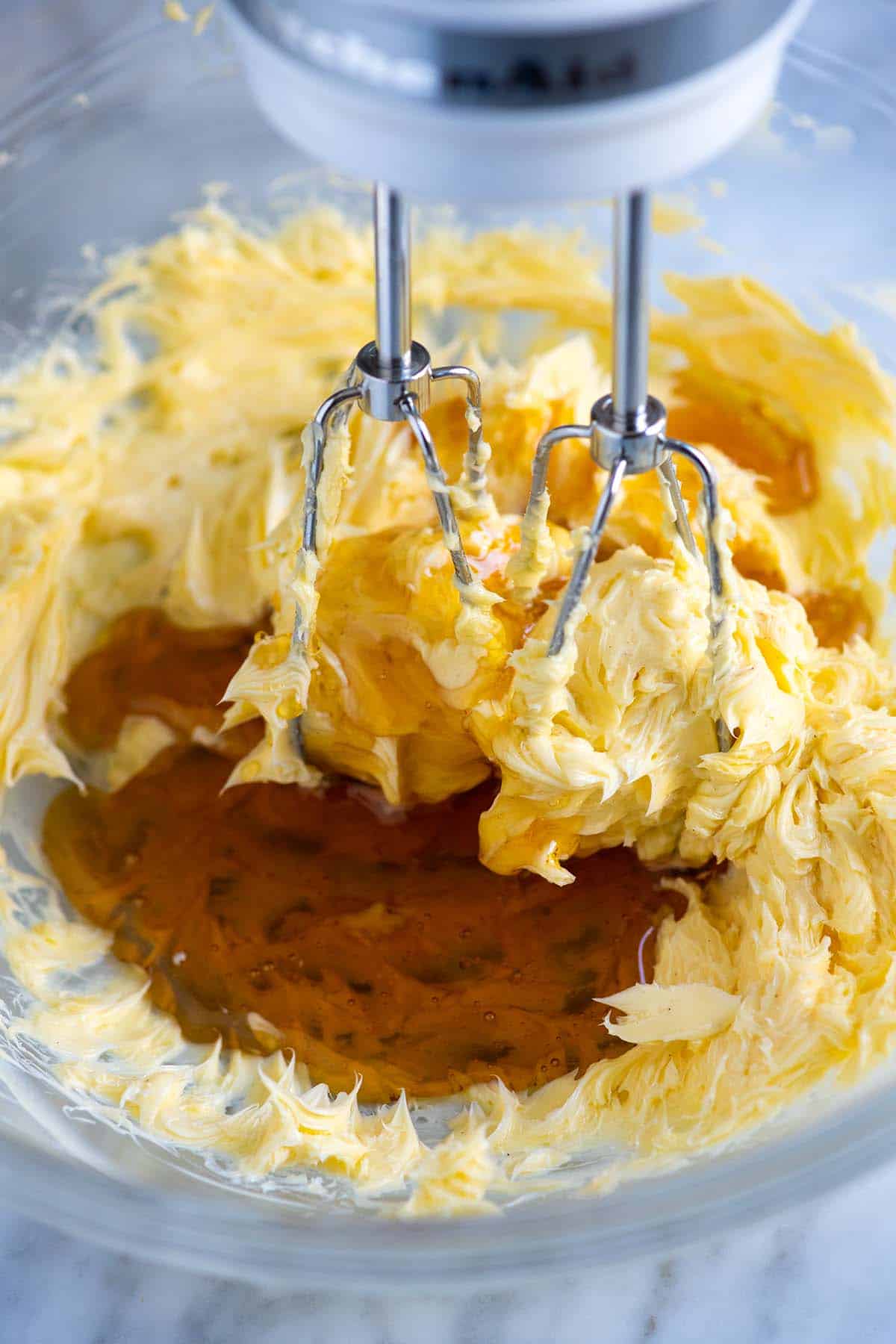 Whip honey into butter to form honey butter