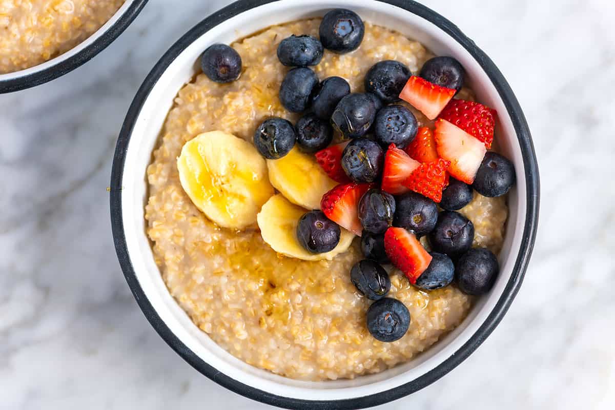 A bowl of steel cut oats