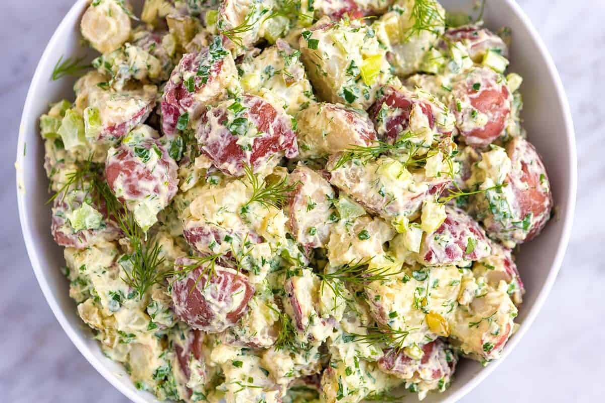 Creamy Red Potato Salad with Herbs
