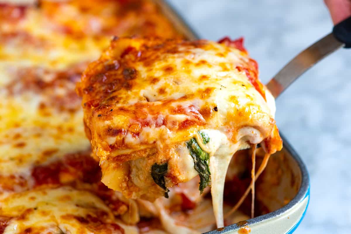 Serving Cheese Lasagna 