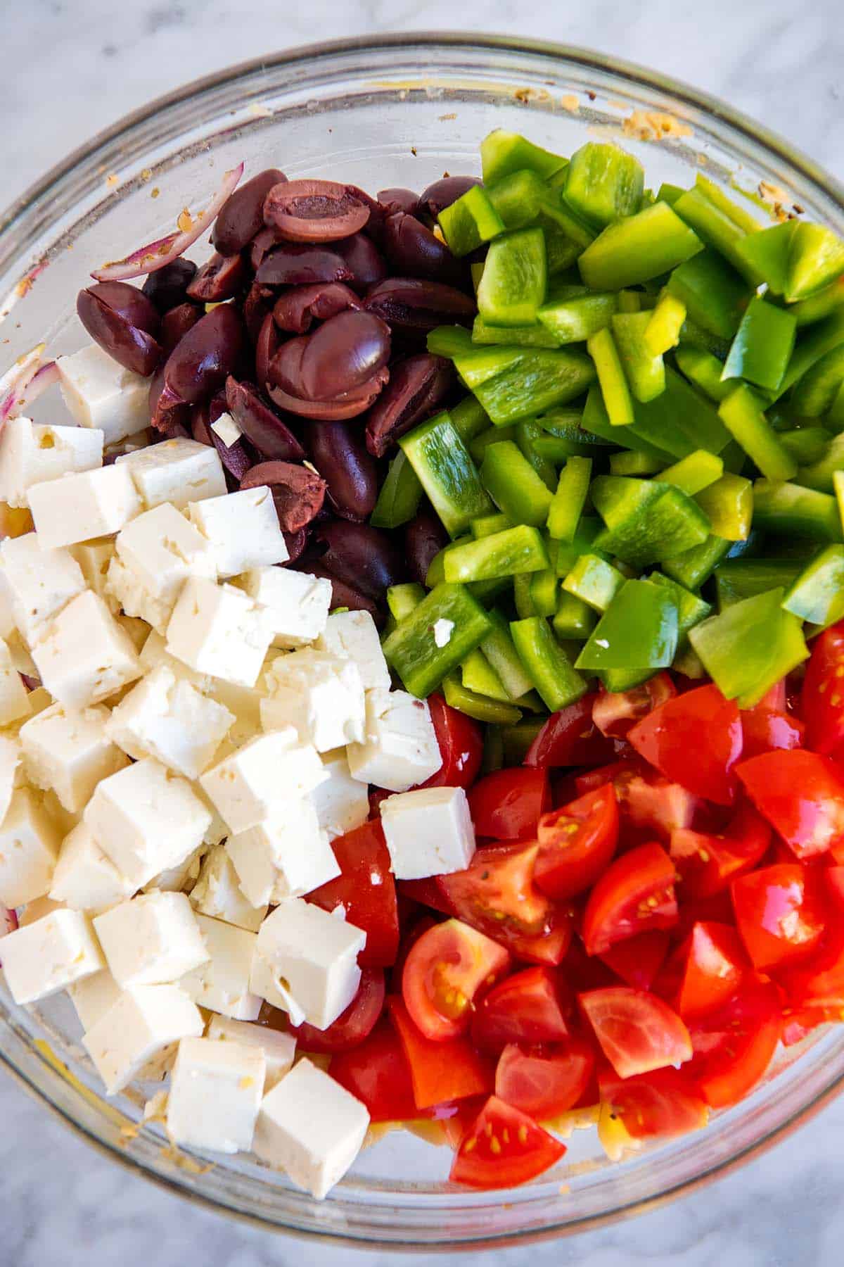 Greek pasta salad ingredients