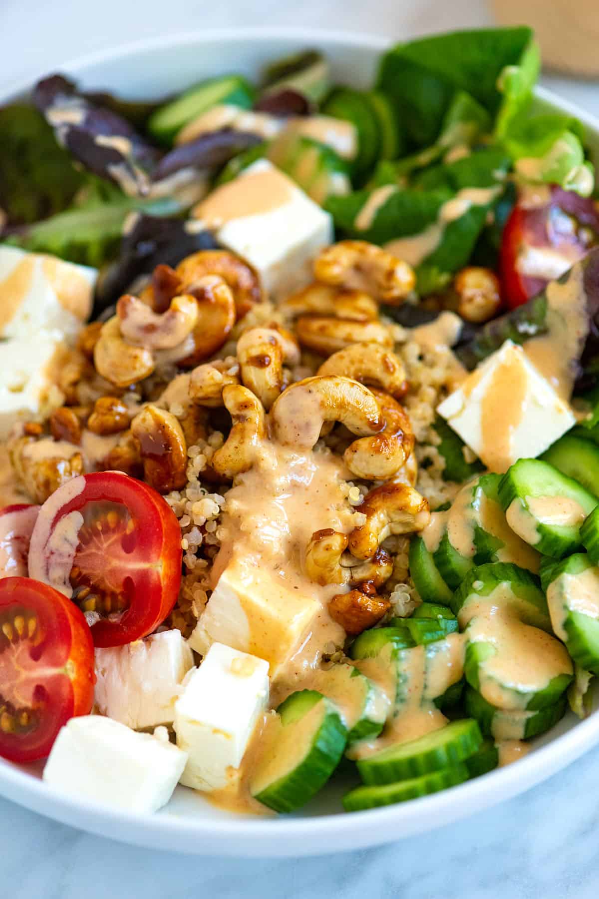 Quinoa Bowl with Feta and Tahini