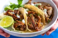 A Plate of Carnitas in Tacos