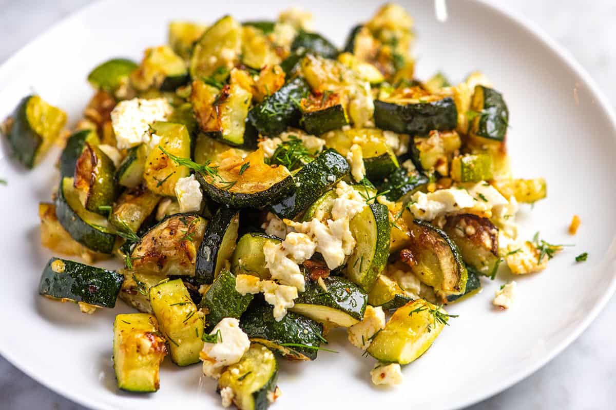 Roasted Zucchini with Feta