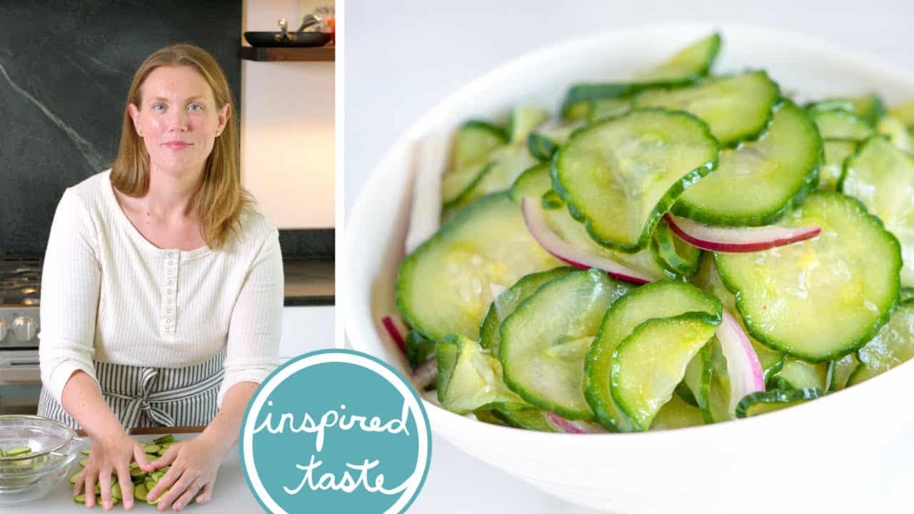 Vidéo de recette de salade de concombre acidulée