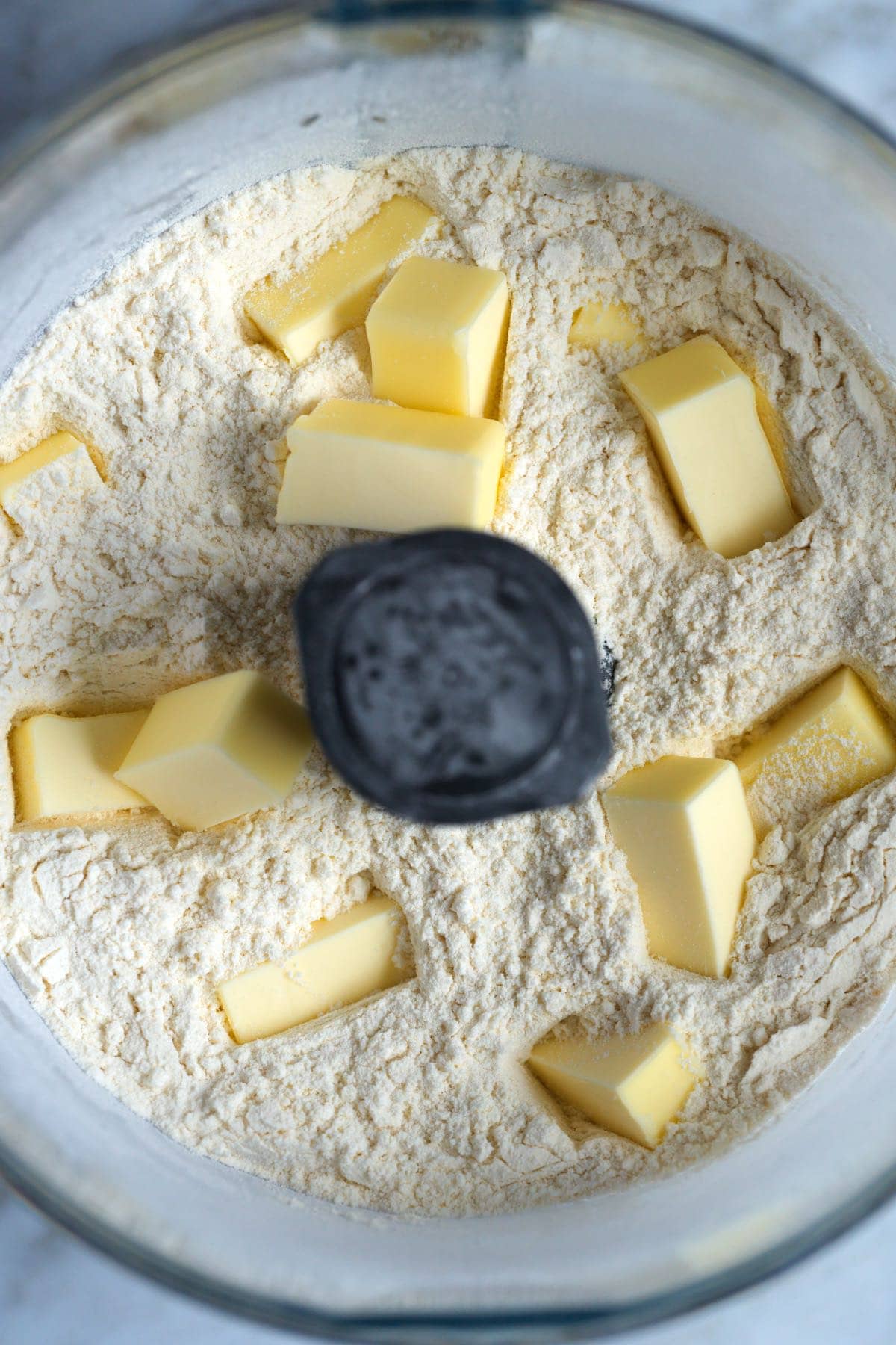 Cold butter and flour for biscuits