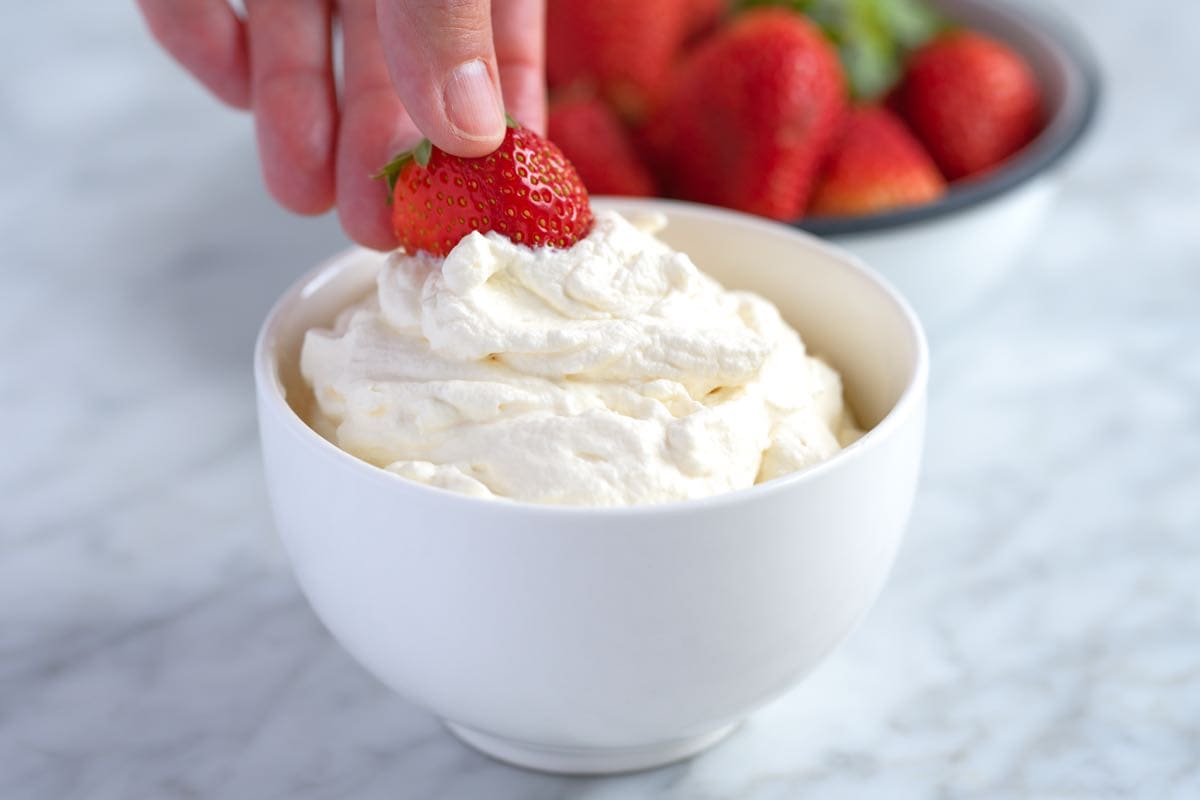 Fresh Whipped Cream with Strawberries