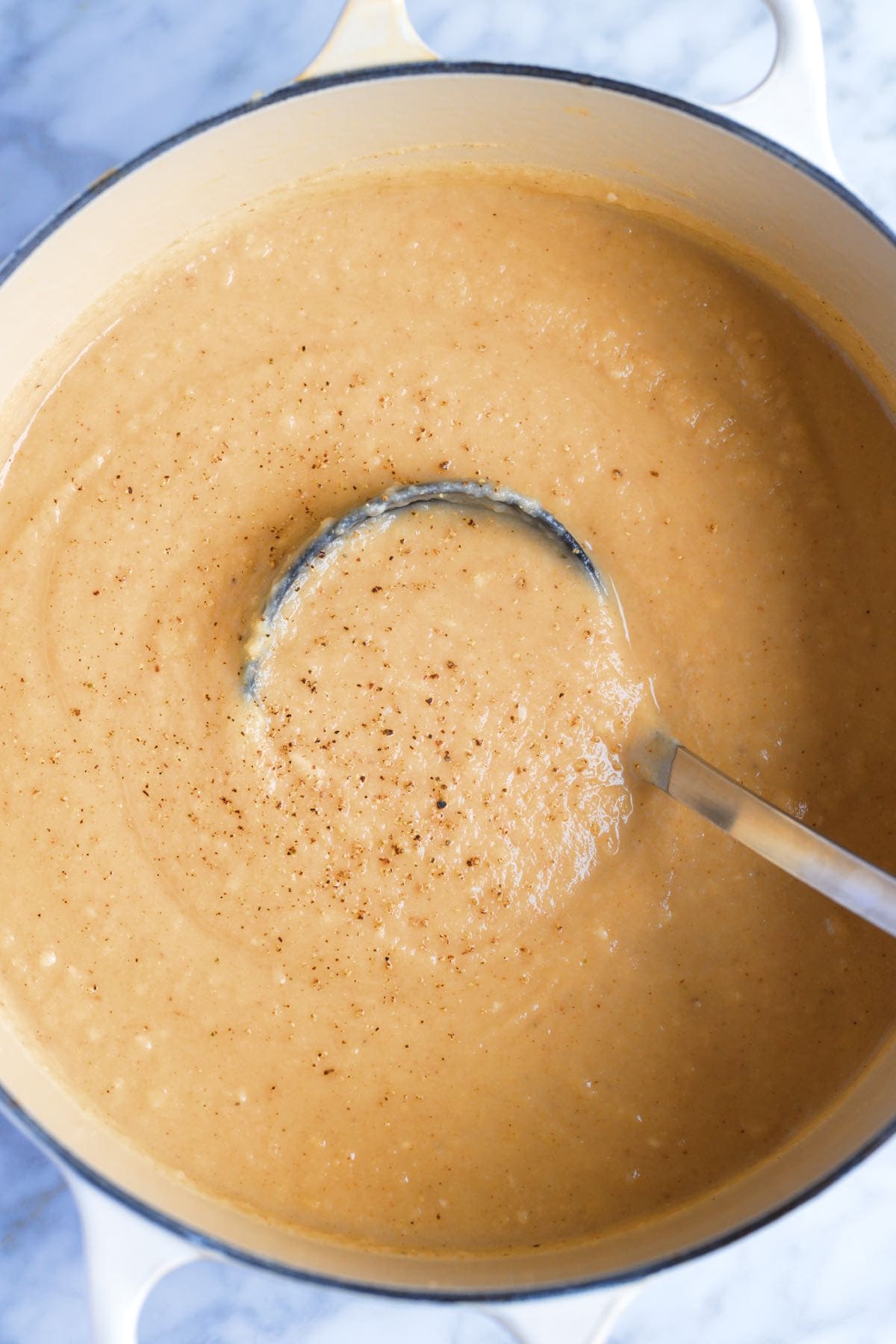 A Pot of Creamy Cauliflower Soup