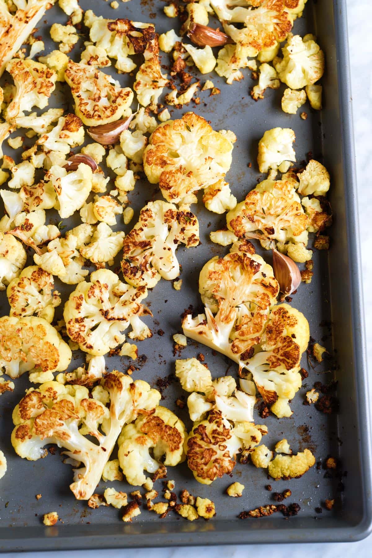 Golden Brown Roasted Cauliflower Ready for Soup