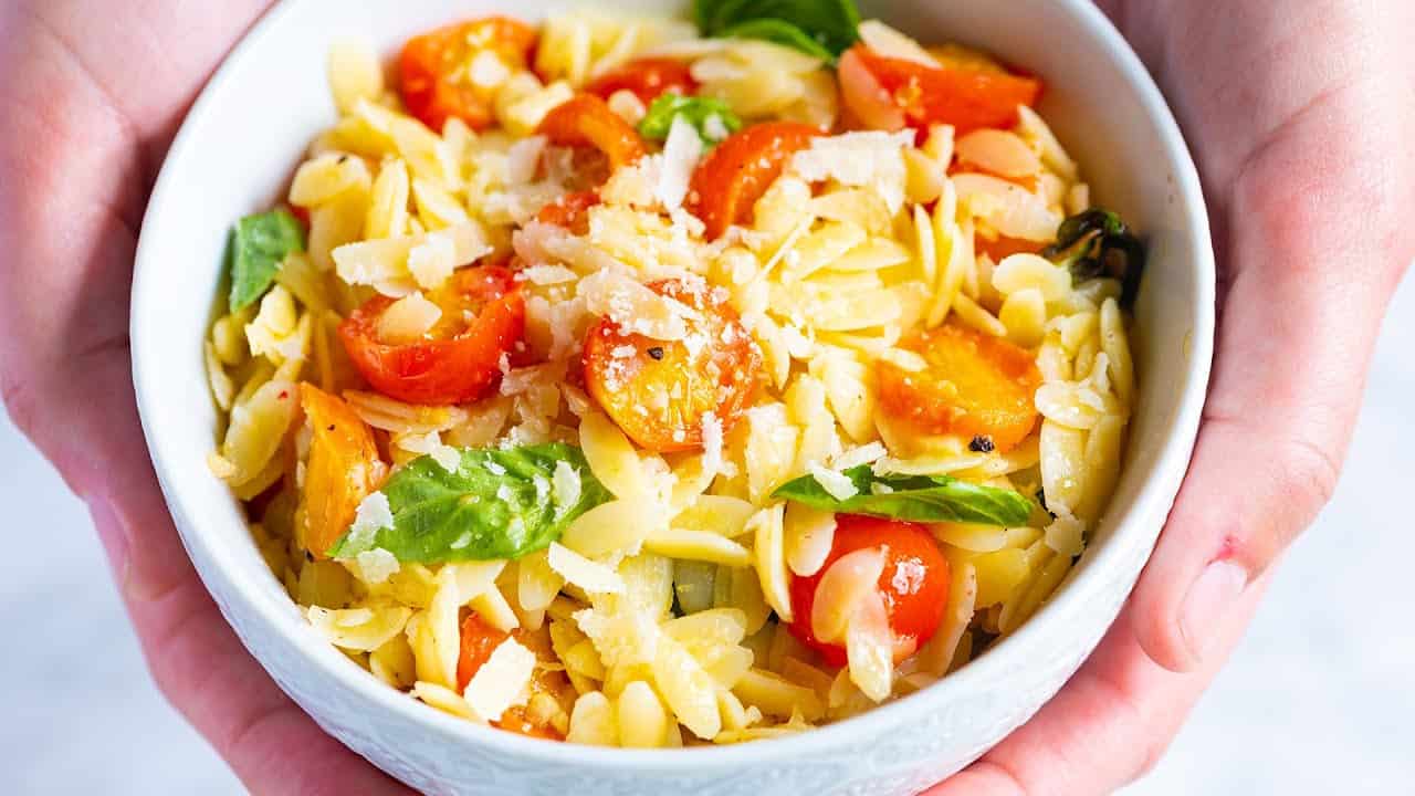 Creamy Orzo with Blistered Tomatoes