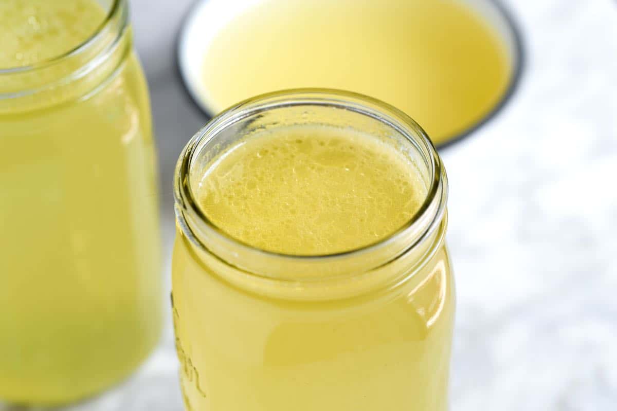 Chicken Broth in jars