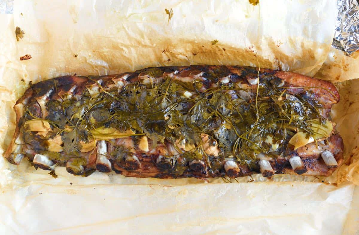 How to Make Sticky Ribs: The ribs after baking.