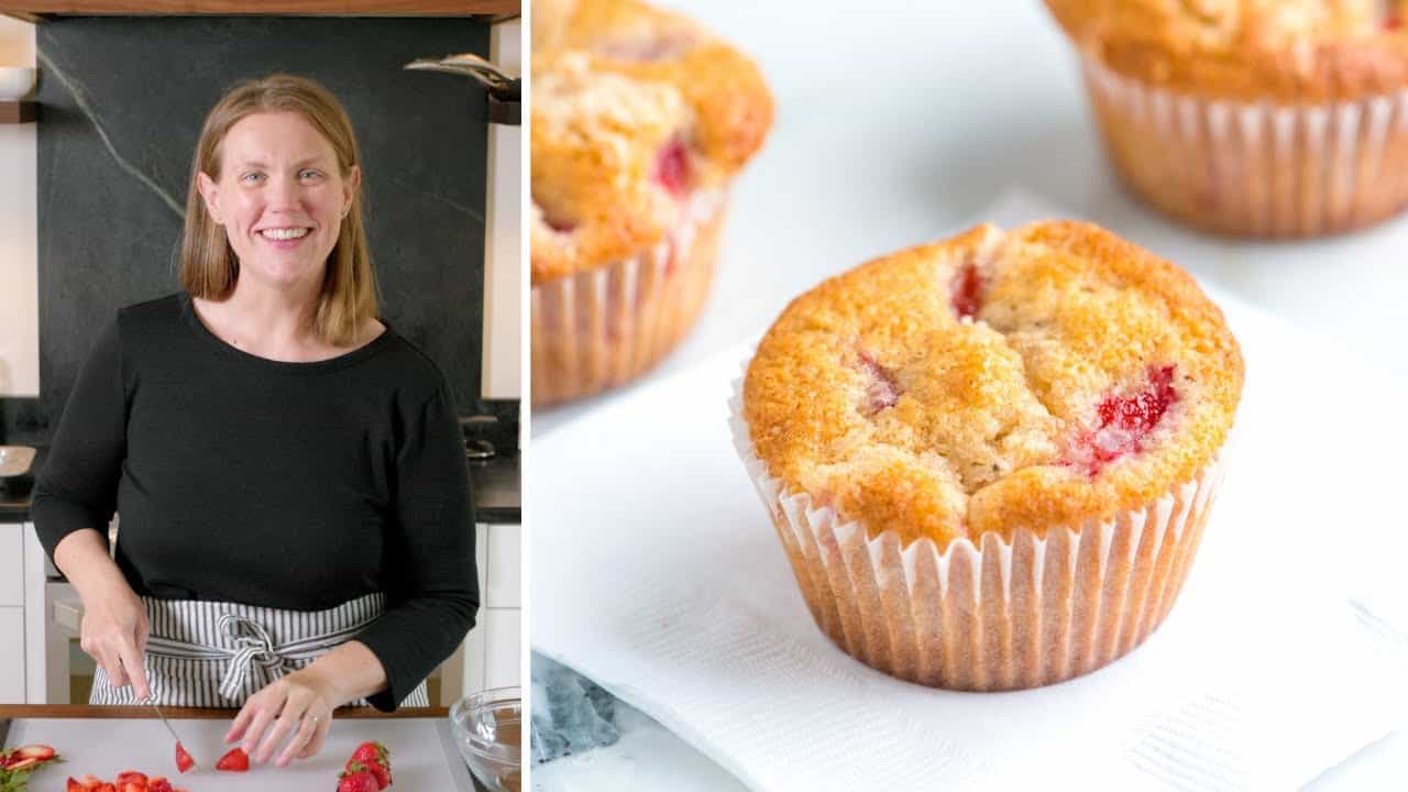 Vidéo de recette de muffins aux fraises