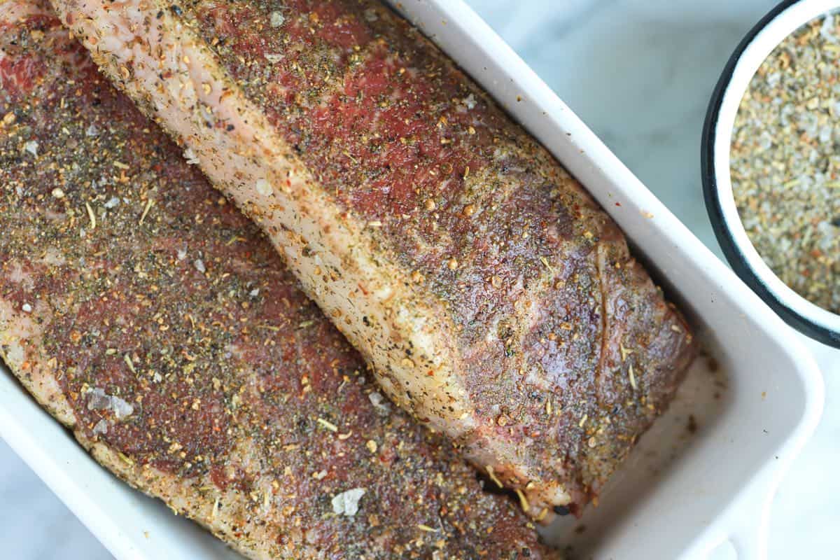 New York Steaks with Steak Rub (before grilling)