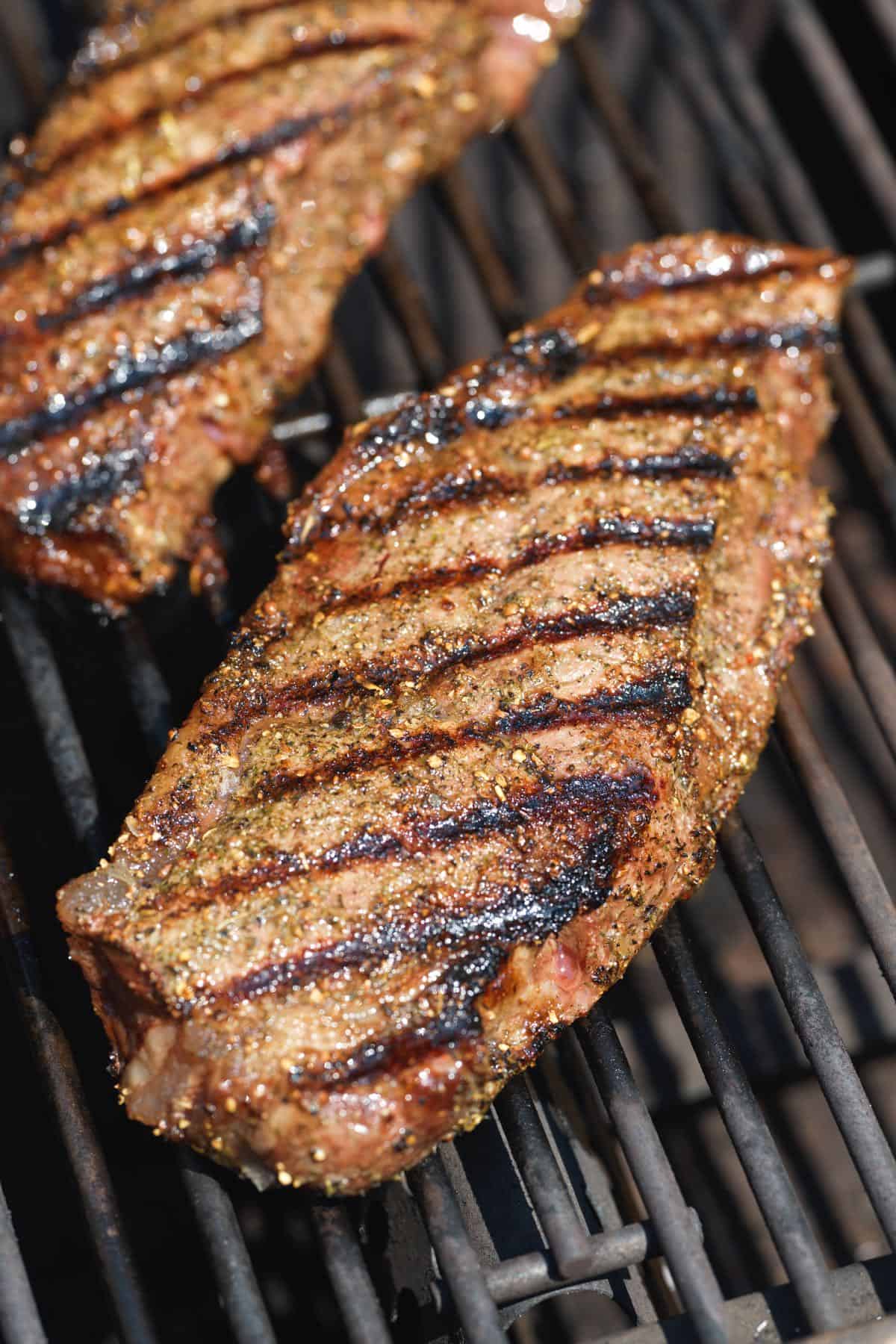 Steaks on the grill