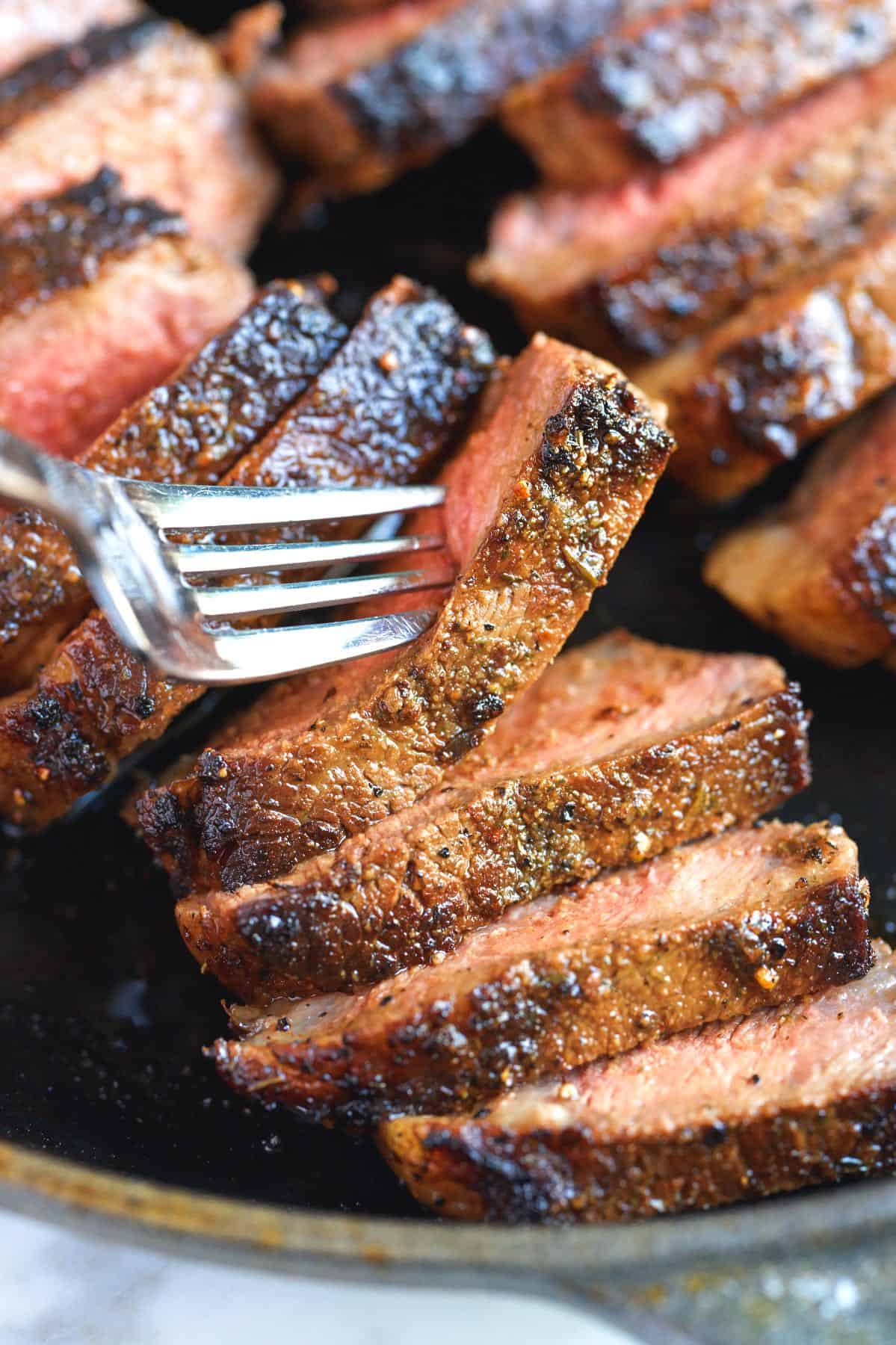 Cooked Marinated Steaks