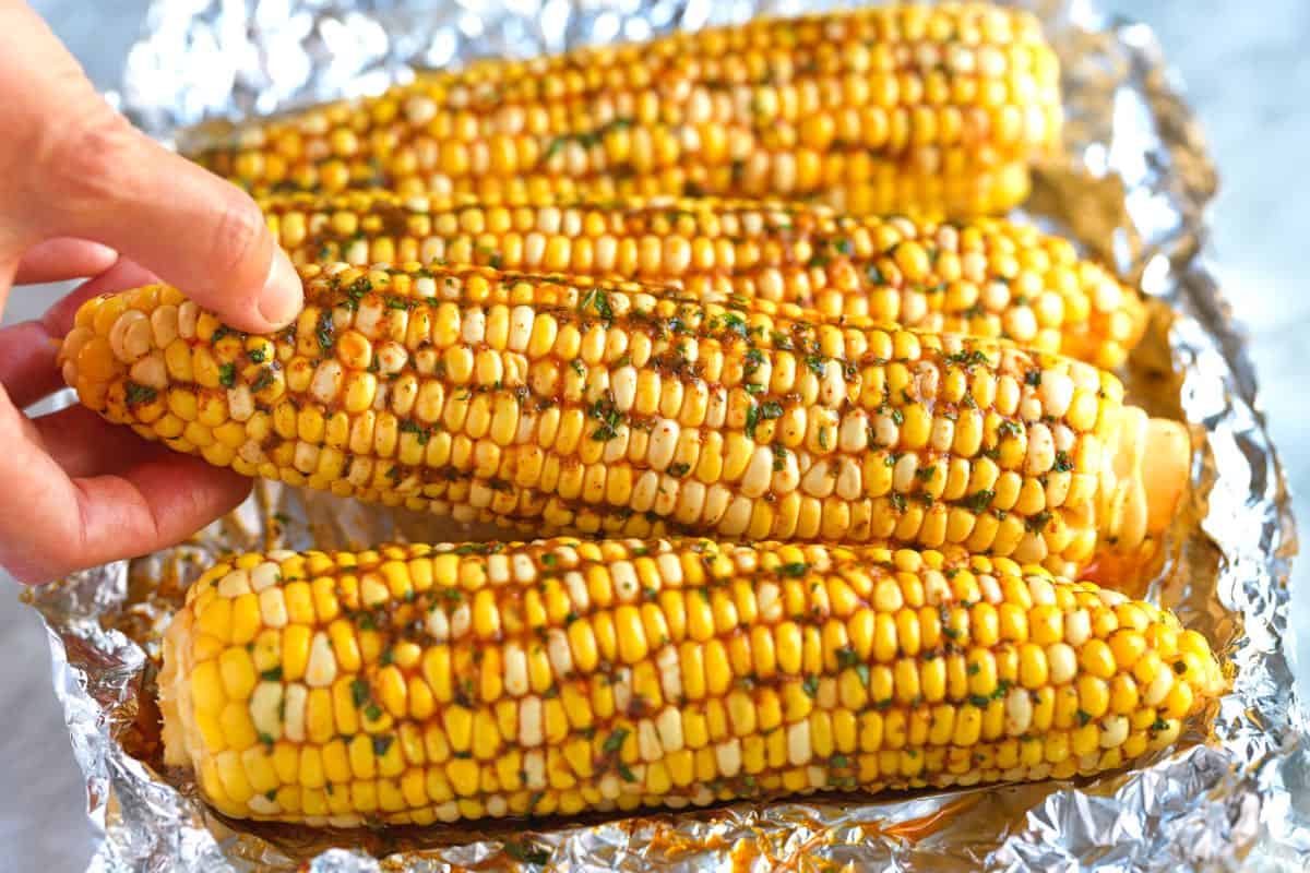 Cajun Butter Grilled Corn in Foil