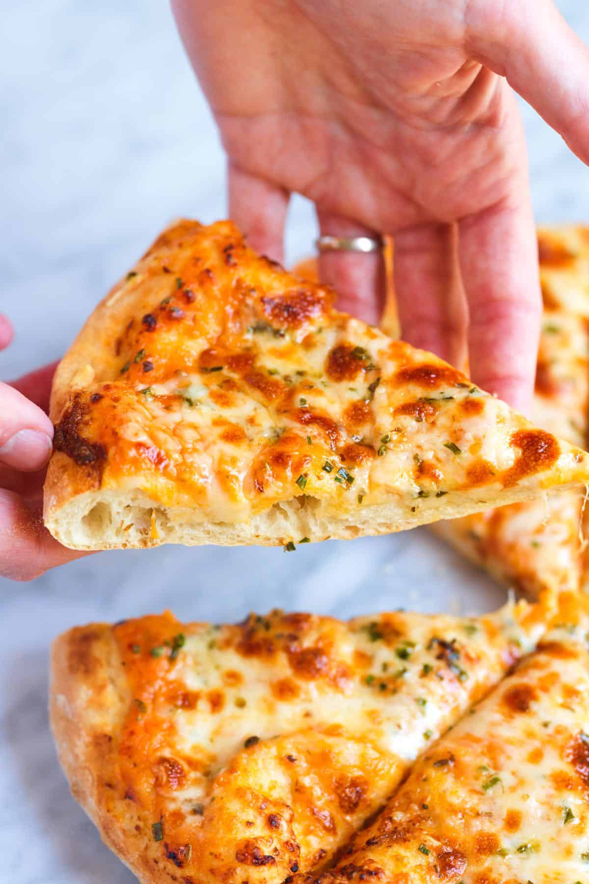 Cheese Pizza Made with Homemade Pizza Dough