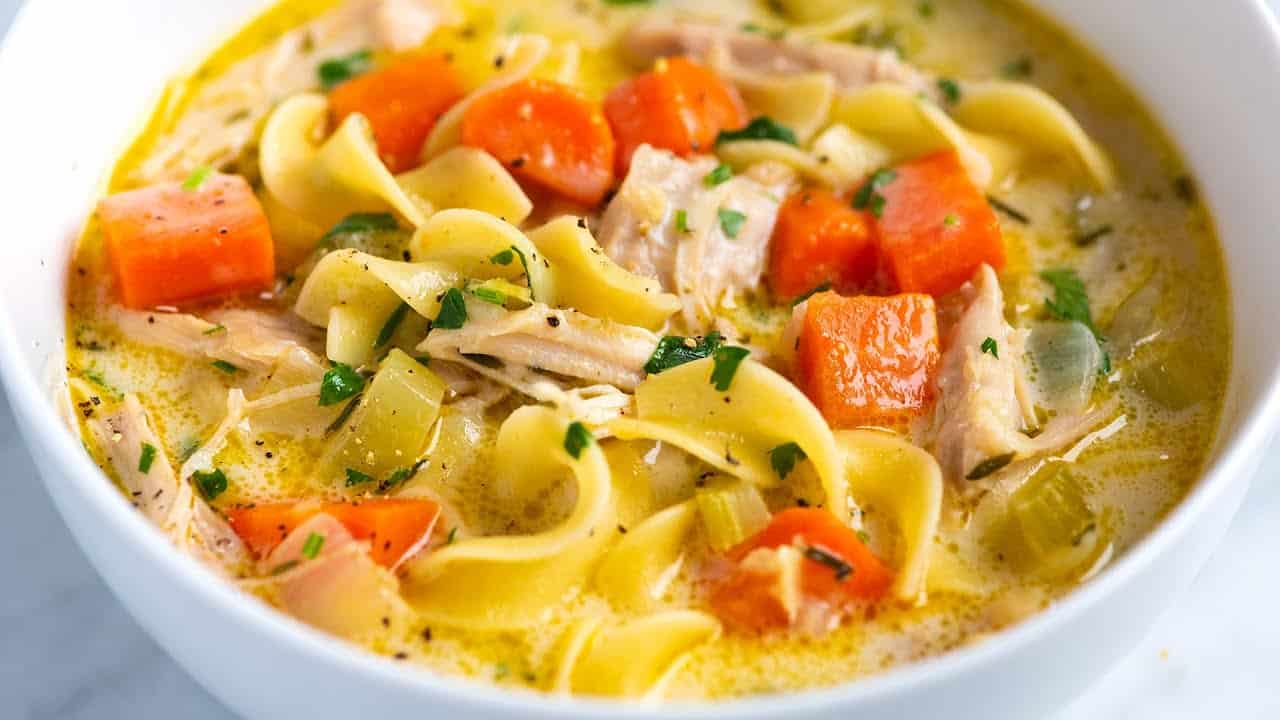 Creamy Chicken Noodle Soup Recipe Video