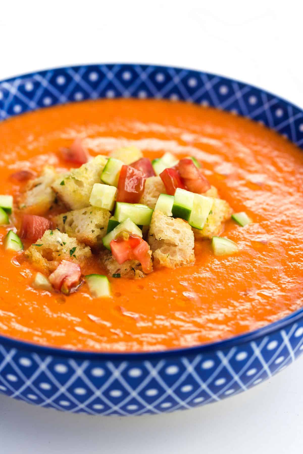 A Bowl of Roasted Tomato Gazpacho