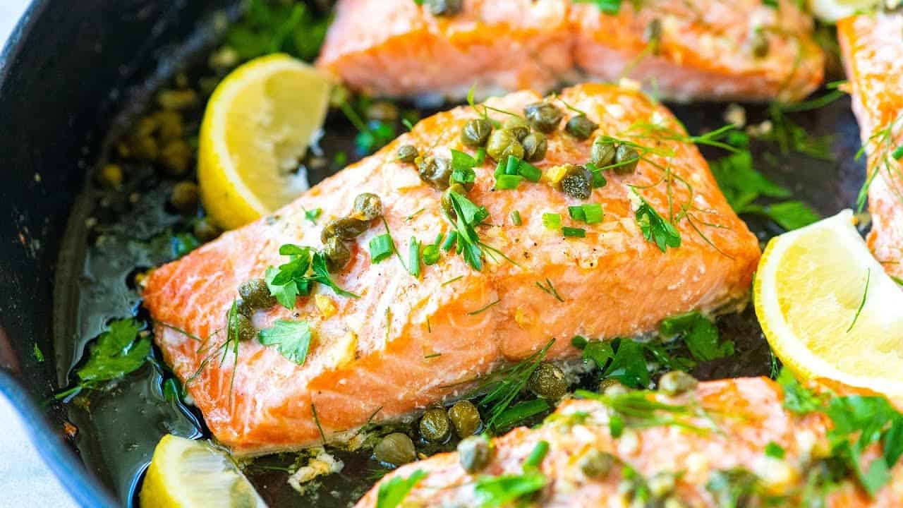 Garlic Caper Butter Baked Salmon Video