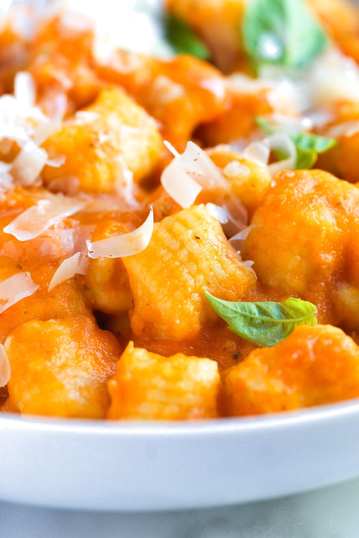 A bowl of homemade potato gnocchi