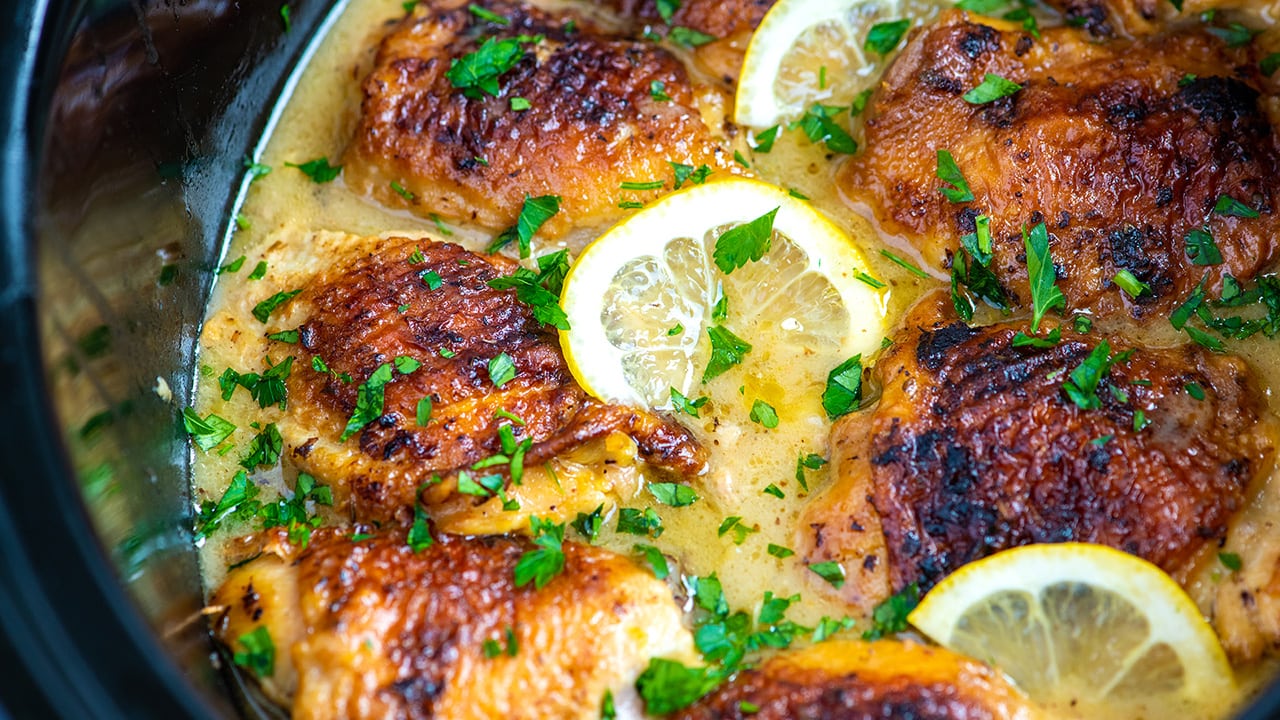 Slow Cooker Chicken Thighs Recipe Video