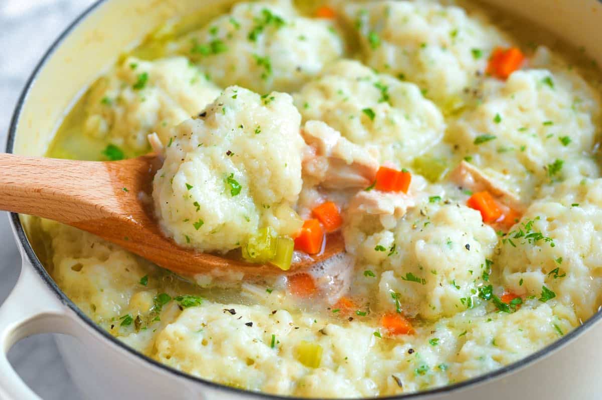 Chicken and Dumplings in a Dutch Oven