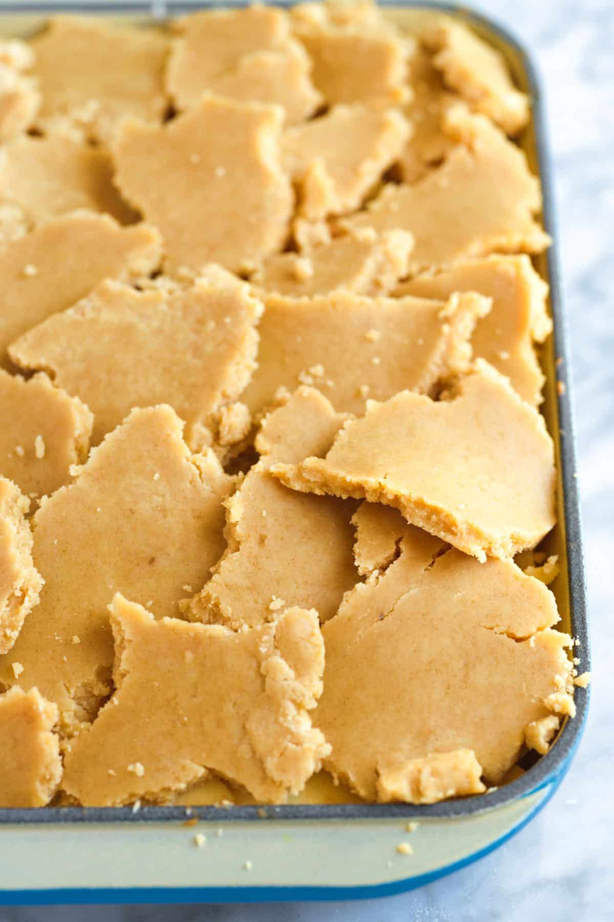 Apple cobbler ready to bake