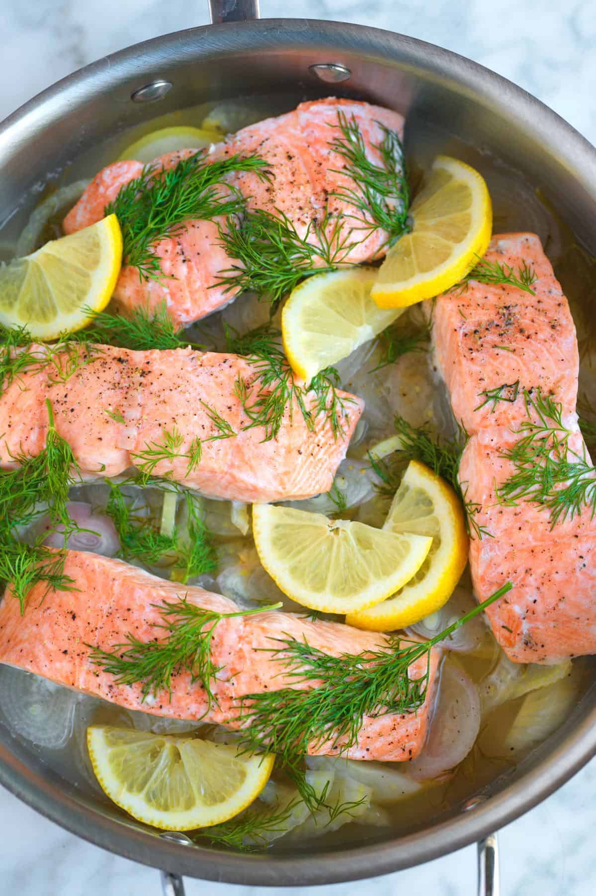 Perfect Poached Salmon with Lemon and Dill