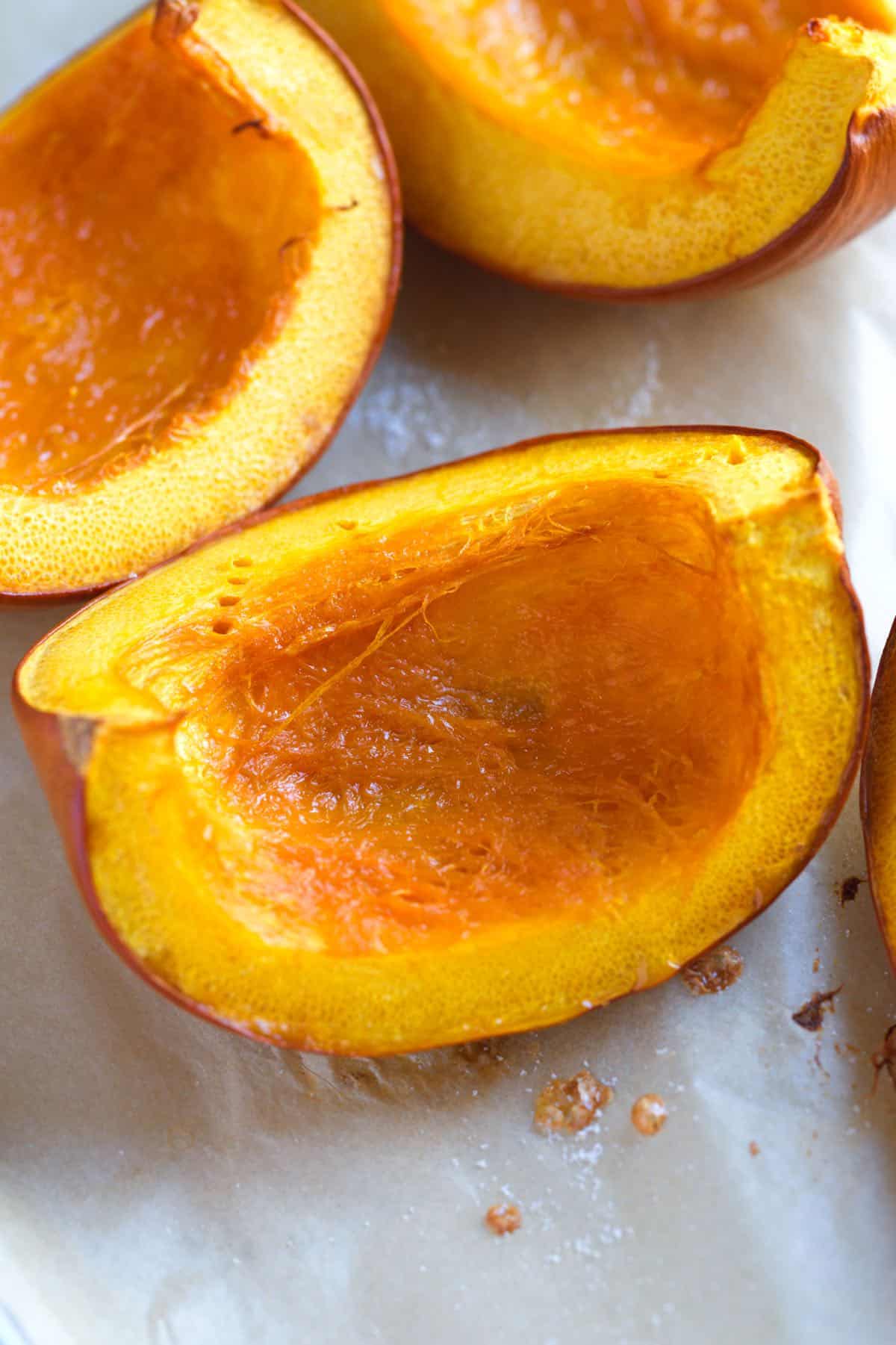 How to Make Pumpkin Butter: Roasted pumpkin ready to make pumpkin butter