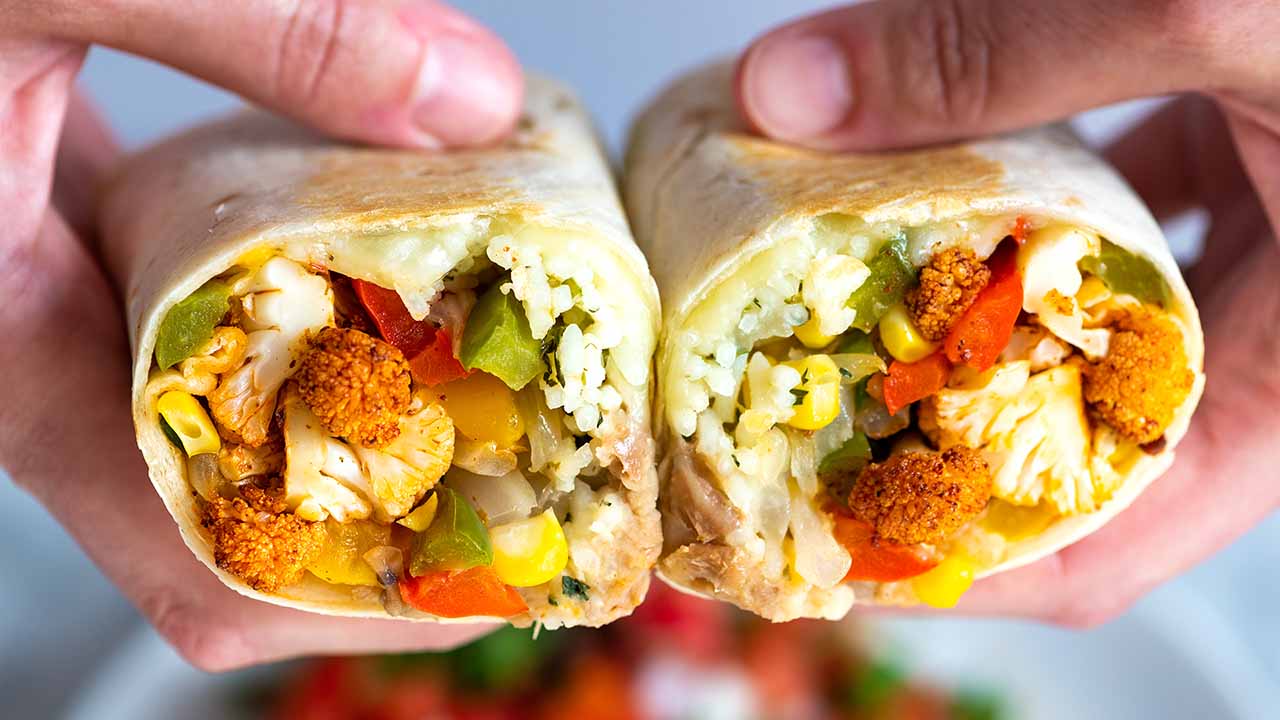 Cauliflower Veggie Burritos Video