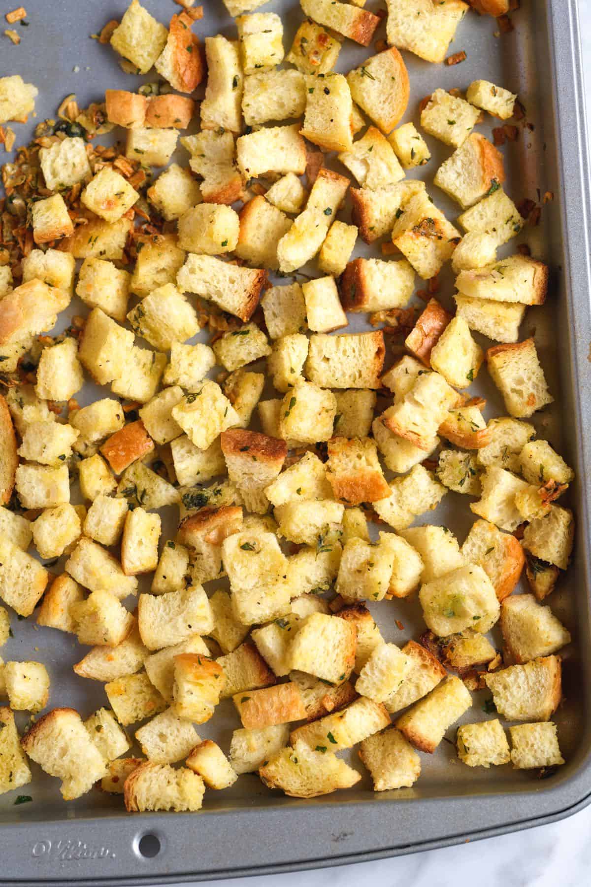 Homemade croutons for stuffing