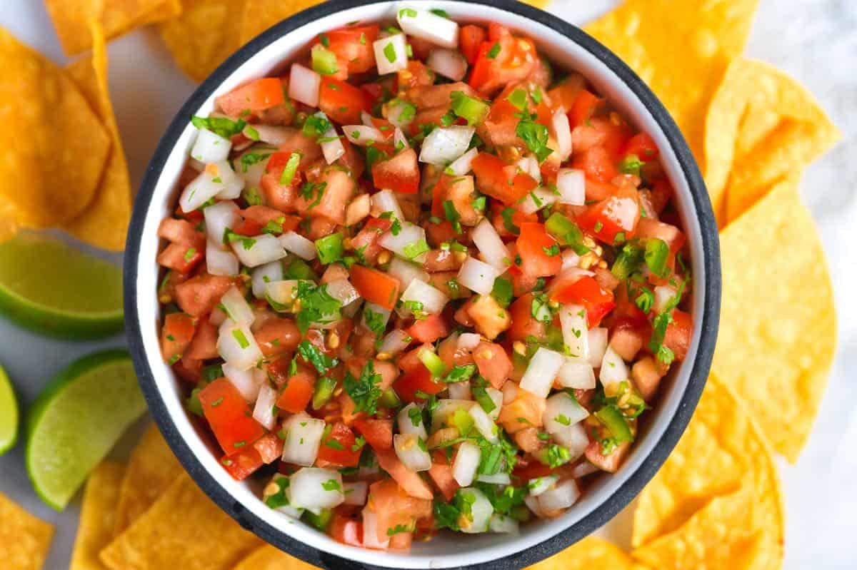 Homemade pico de gallo (fresh tomato salsa)