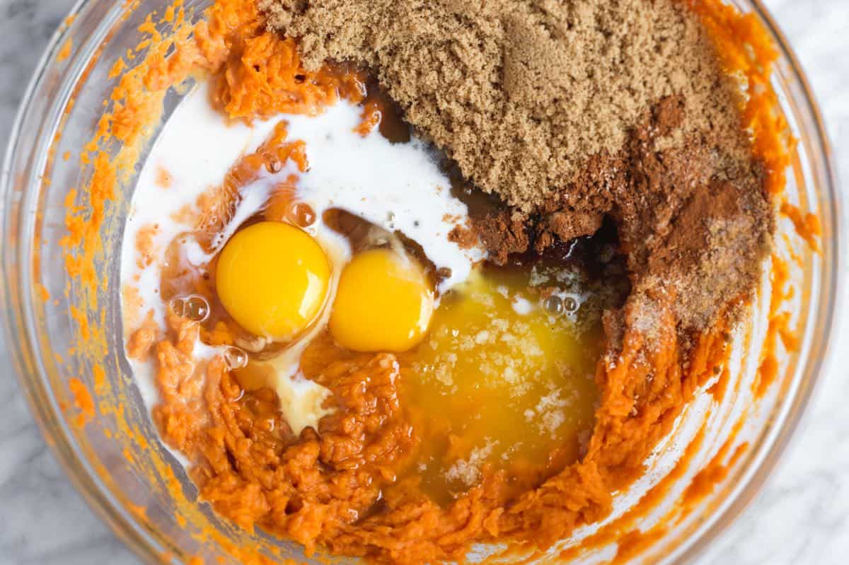 Sweet potato pie ingredients