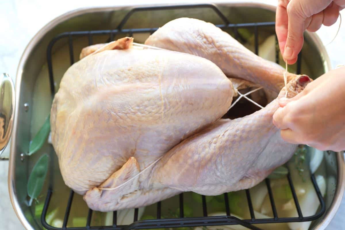 Trussing a turkey