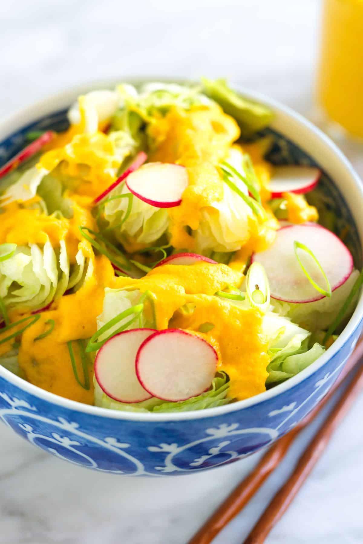 Carrot Ginger Dressing with Lettuce