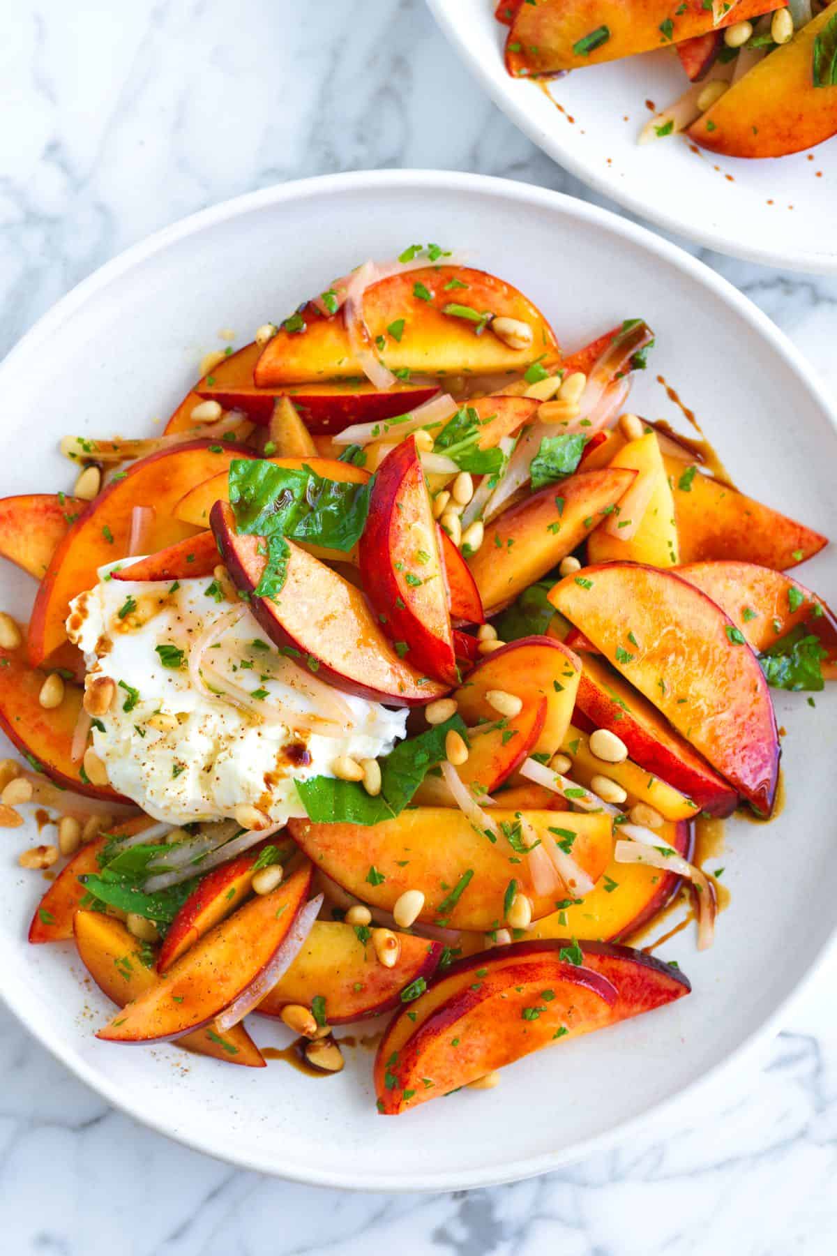 Fresh Peach Burrata Salad